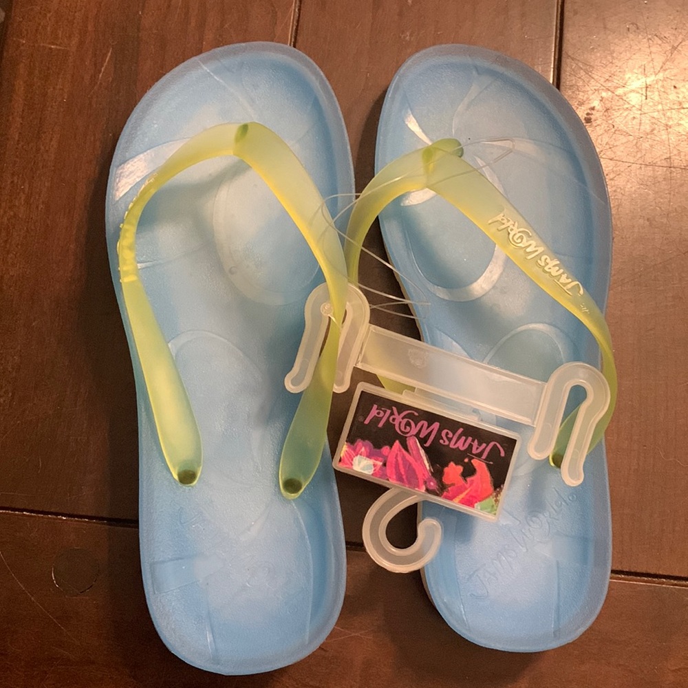 Jams World-flip flops-womens-blue-sz 5-New!